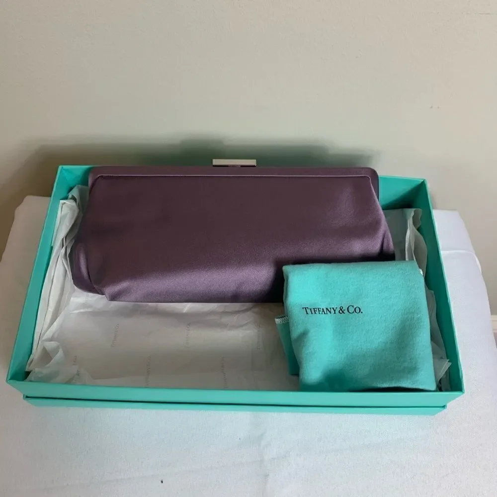 Tiffany & Co. Holly Satin Clutch - Purple - New